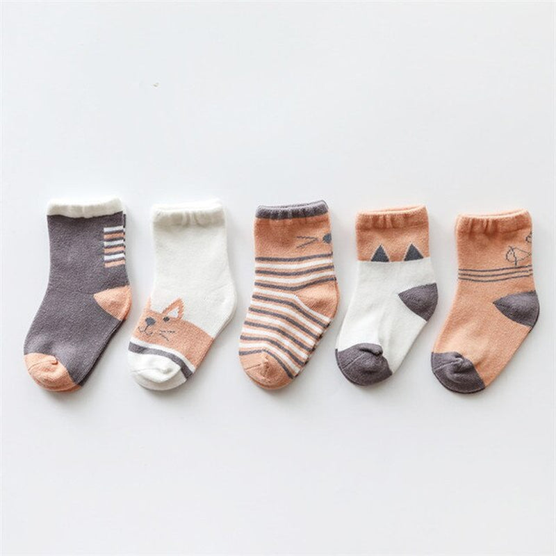 5Pairs/Lot Newborn Baby Socks Cotton Baby Socks for Girls Autumn Winter Toddler Baby Boy Socks Infant Baby Boys Clothes