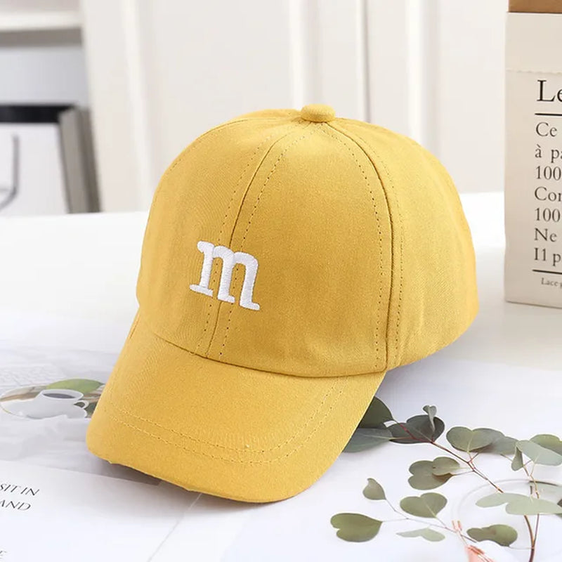 Children'S Kids Baseball Cap for Girl Boy Spring Summer Baby Sun Hat M Letter Embroidered Toddler Peaked Caps Кепка 아기모자