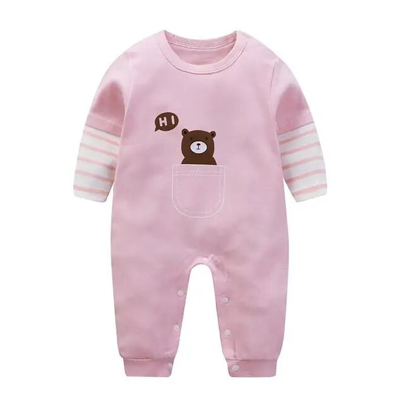 Newborn Baby Boys Girls Romper Cartoon Print Cotton Long Sleeve Jumpsuit Infant Clothing Pajamas Toddler Baby Clothes Outfits