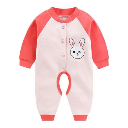 Newborn Baby Boys Girls Romper Cartoon Print Cotton Long Sleeve Jumpsuit Infant Clothing Pajamas Toddler Baby Clothes Outfits