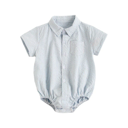 Cotton Baby Boys Bodysuits Fashion Newborn Clothes for Baby Boy Short Sleeve Summer Baby Clothing Plaid