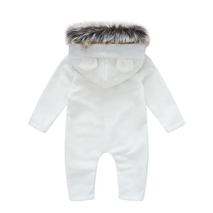 Autumn Baby Knitted Clothing and Hood Baby Clothes with Fur Collar for Winter Outdoor 3-24M Single Breasted Infant Sweaters