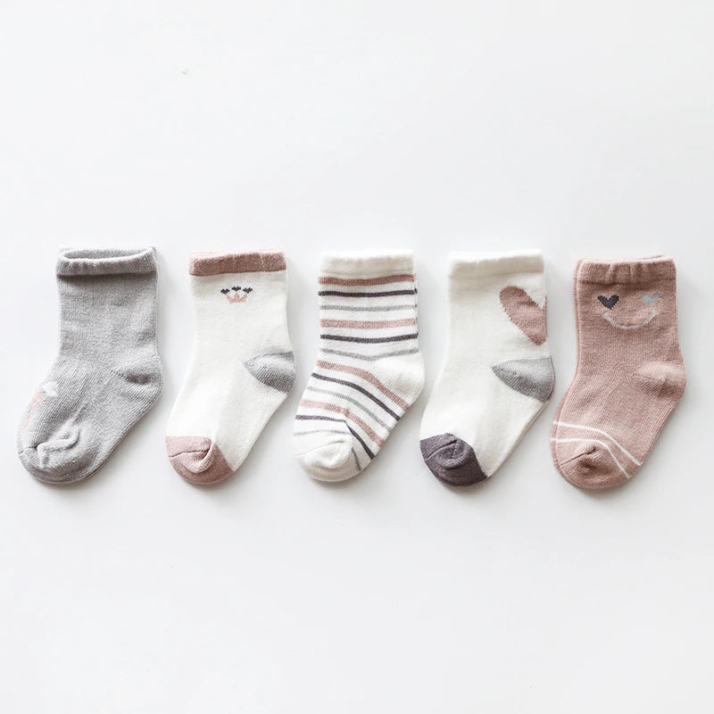 5Pairs/Lot Newborn Baby Socks Cotton Baby Socks for Girls Autumn Winter Toddler Baby Boy Socks Infant Baby Boys Clothes