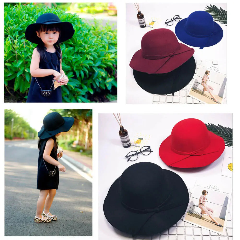 2019 Baby Summer Accessories Sweet Girls Kids Bowknot Hat Bowler Beach Sun Protect Caps Bonnet Toddler Photography Props 2-8T