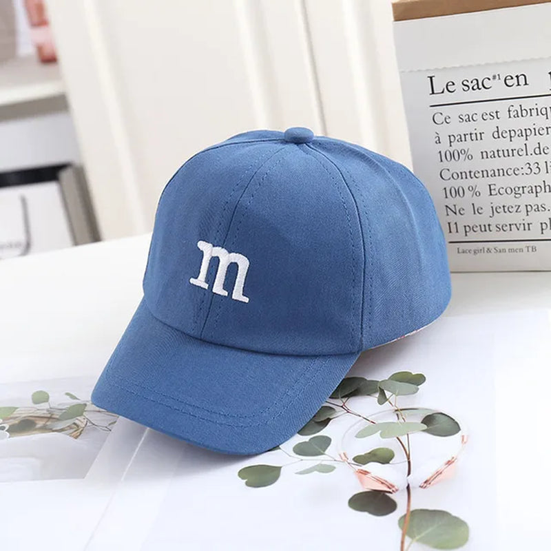 Children'S Kids Baseball Cap for Girl Boy Spring Summer Baby Sun Hat M Letter Embroidered Toddler Peaked Caps Кепка 아기모자