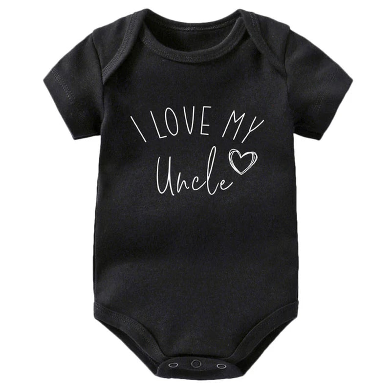 I Love My Uncle/ Aunt/Grandpa/Grandma Baby Announcement Clothes Newborn Baby Short Sleeve Bodysuits Casual Baby Boy Girl Onesies