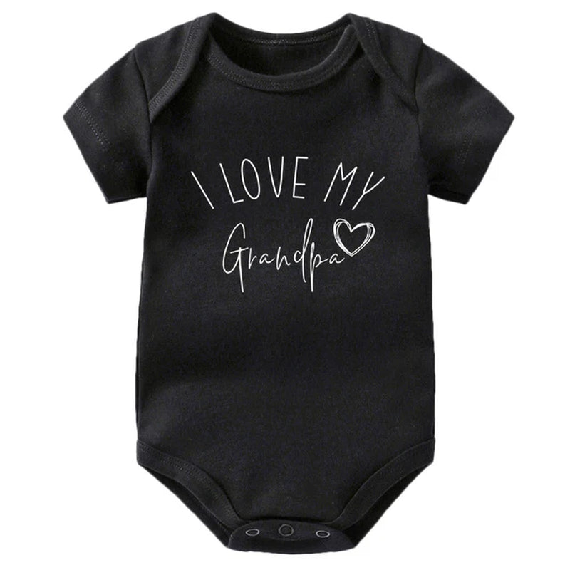 I Love My Uncle/ Aunt/Grandpa/Grandma Baby Announcement Clothes Newborn Baby Short Sleeve Bodysuits Casual Baby Boy Girl Onesies