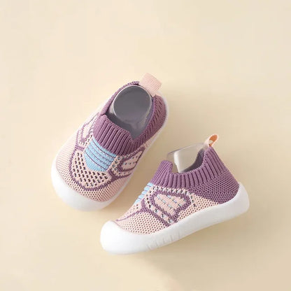 Baby Shoes Anti-Slip Breathable Infant Crib Floor Socks with Rubber Sole for Children Girls Boys Mesh Shoes Soft Bottom Slippers