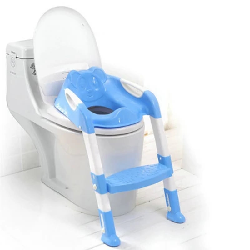 New Fold Baby Potty Training Seat with Adjustable Step Stool Toilet Training Potties Kids Safety Handle Auxiliary Urinal Potties