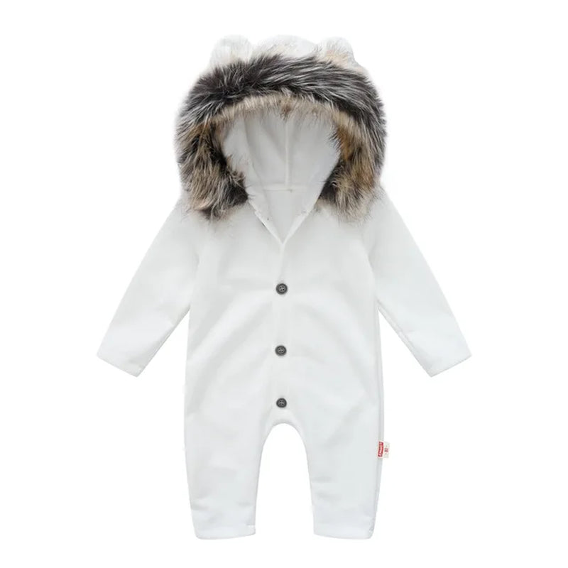 Autumn Baby Knitted Clothing and Hood Baby Clothes with Fur Collar for Winter Outdoor 3-24M Single Breasted Infant Sweaters