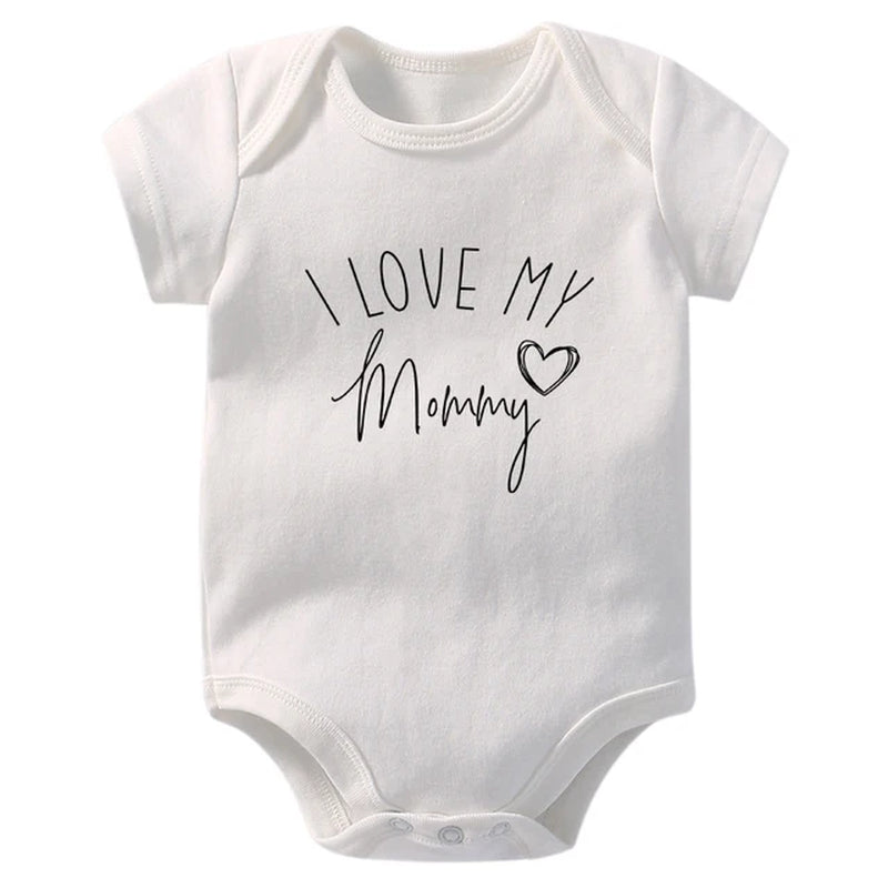 I Love My Uncle/ Aunt/Grandpa/Grandma Baby Announcement Clothes Newborn Baby Short Sleeve Bodysuits Casual Baby Boy Girl Onesies