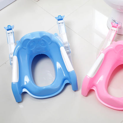 New Fold Baby Potty Training Seat with Adjustable Step Stool Toilet Training Potties Kids Safety Handle Auxiliary Urinal Potties