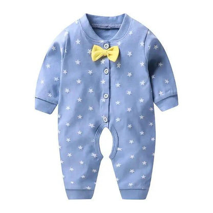 Newborn Baby Boys Girls Romper Cartoon Print Cotton Long Sleeve Jumpsuit Infant Clothing Pajamas Toddler Baby Clothes Outfits